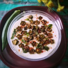 A picture of Bhindi Raita.