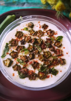 A picture of Bhindi Raita.