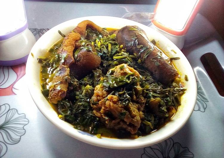 Simple Way to Make Any-night-of-the-week Etinkeni Mmong Ikong(waterleaf and Uziza)soup