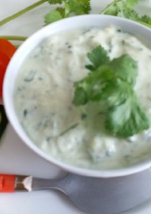 A picture of Cucumber rayta.