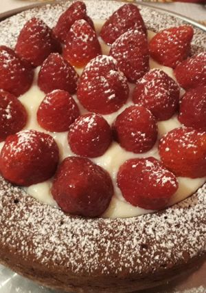 Une photo de Gâteau au chocolat et à la fraise