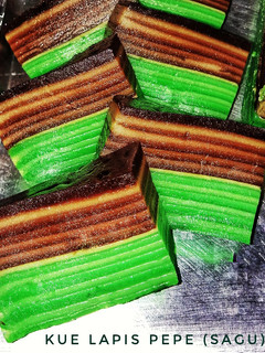 Foto resep Kue Lapis Pepe Kopi Pandan (Tepung sagu)