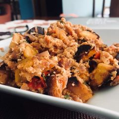 A picture of Spicey egg and plaintain.