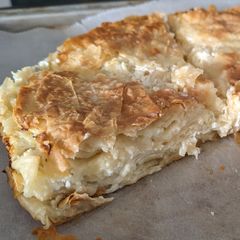 Burek with cheese A picture of Burek with cheese.