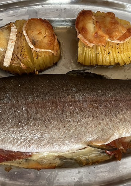 Una foto de Trucha arco iris al horno