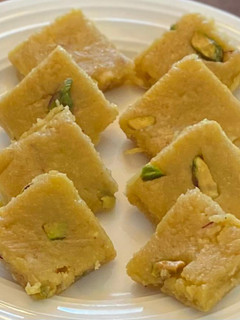 A picture of Holi special/ 7 cup barfi.