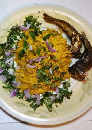 A picture of Abacha(African Salad)... Native style.
