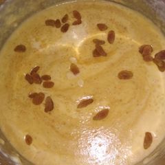 A picture of Gud (jaggery) Payesh.