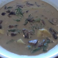 A picture of Veg Thai Green Curry with BokChoy.