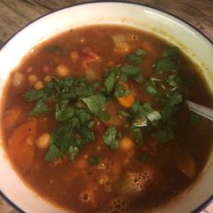 A picture of Chickpea and vegetable soup - vegan.