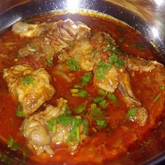 Kathiyavadi chicken curry A picture of Kathiyavadi chicken curry.