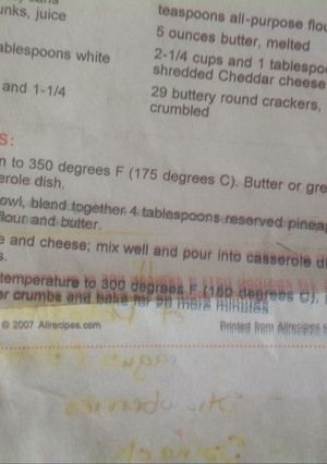 A picture of Pineapple casserole.