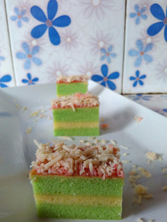 Foto resep Lapis Kukus Pandan topping keju