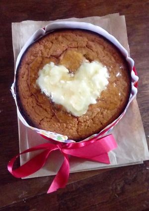Una foto de Queque de miel con yogurt y avena 💓💓💓💓