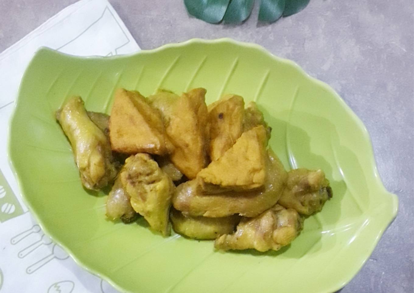 Ungkep ayam+tahu coklat