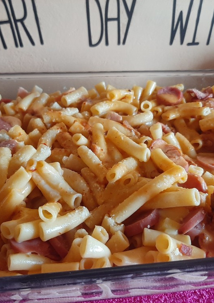 Una foto de Macarrones con queso y tocino
