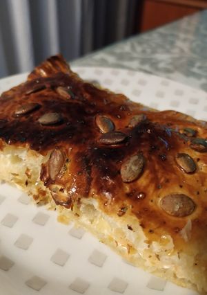 Una foto de Hojaldre de salmón ahumado y queso