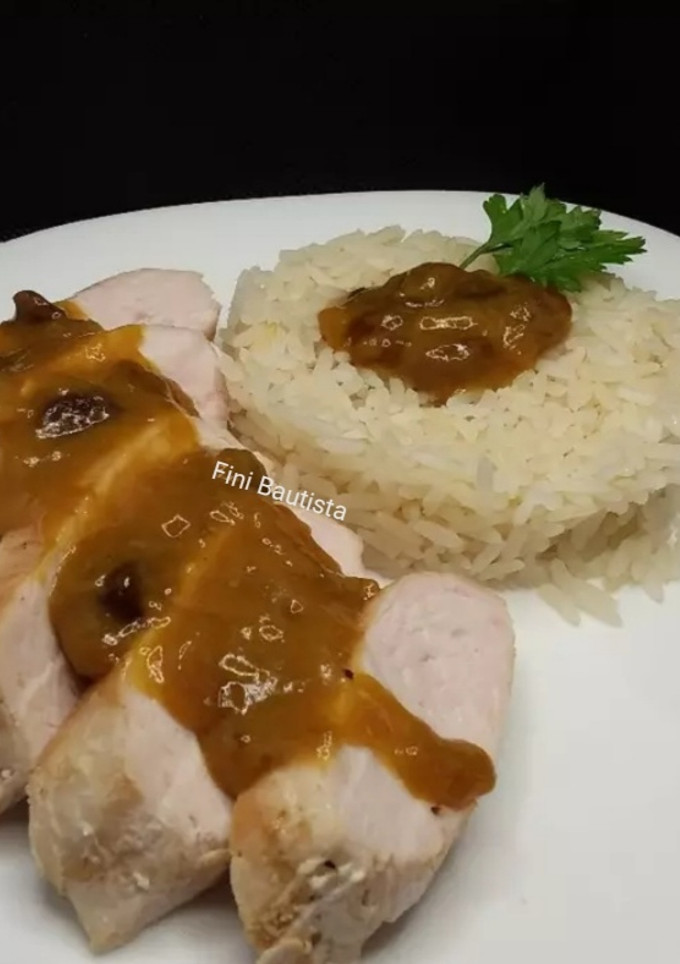 Una foto de Solomillo de pavo con salsa de naranja