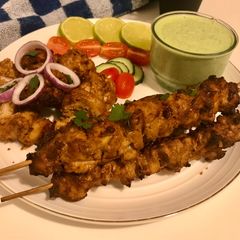 A picture of Chicken Bihari Seekh Kebab.