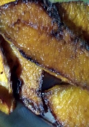 A picture of Kumro bhaja (pumpkin fry).
