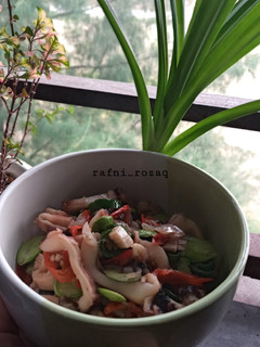 Foto resep Tumis Cumi cabai hijau dan pete