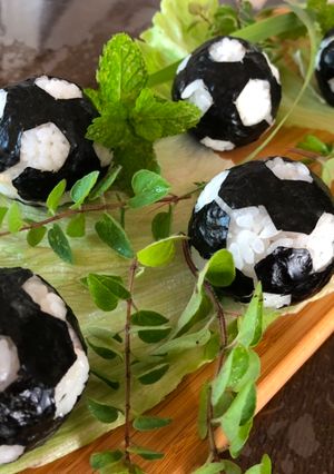 A picture of World Cup Rice Ball.