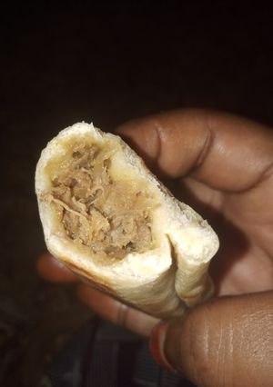 A picture of Mince puff fillings.