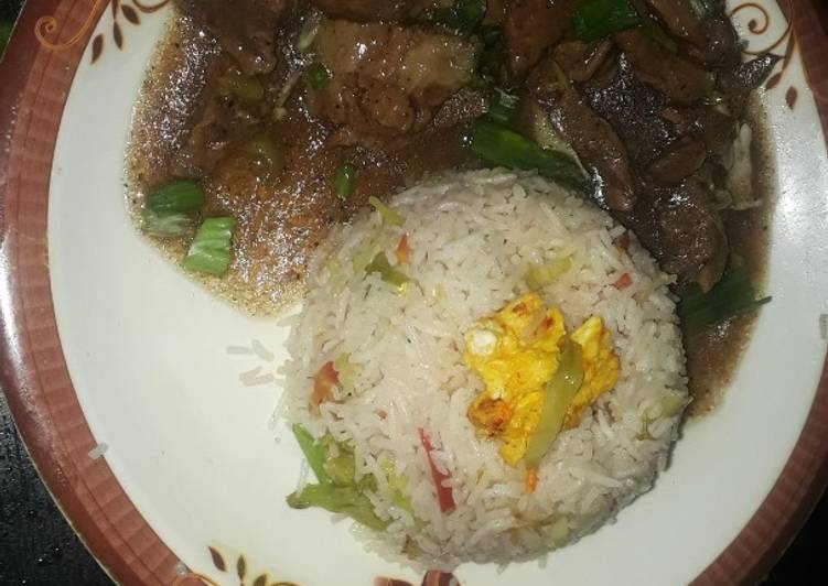 Recipe of Speedy Chinese rice with beef chilli