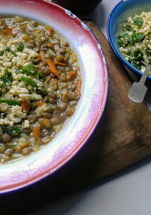 Una foto de Lentejas con Arroz (La infaltable)