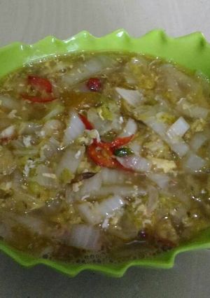 Foto resep Sayur sawi putih+telur praktis