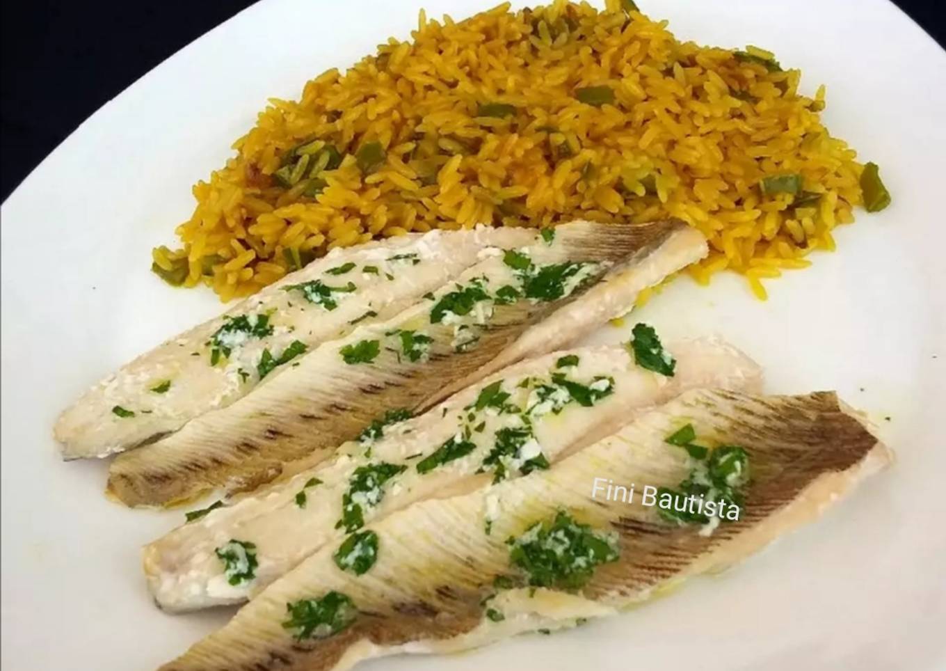 Sabirón o pez araña con arroz