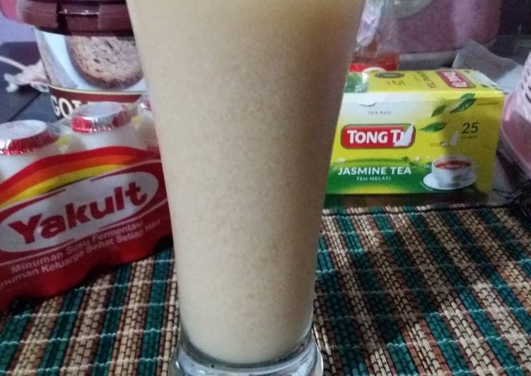 Cara Buat Ice Yakult Tea Irit Anti Gagal