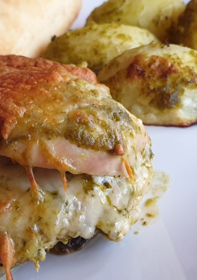 Una foto de Pollo al pesto (principiantes)