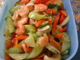 Tumis udang timun