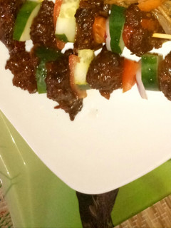 A picture of Beef skewers.
