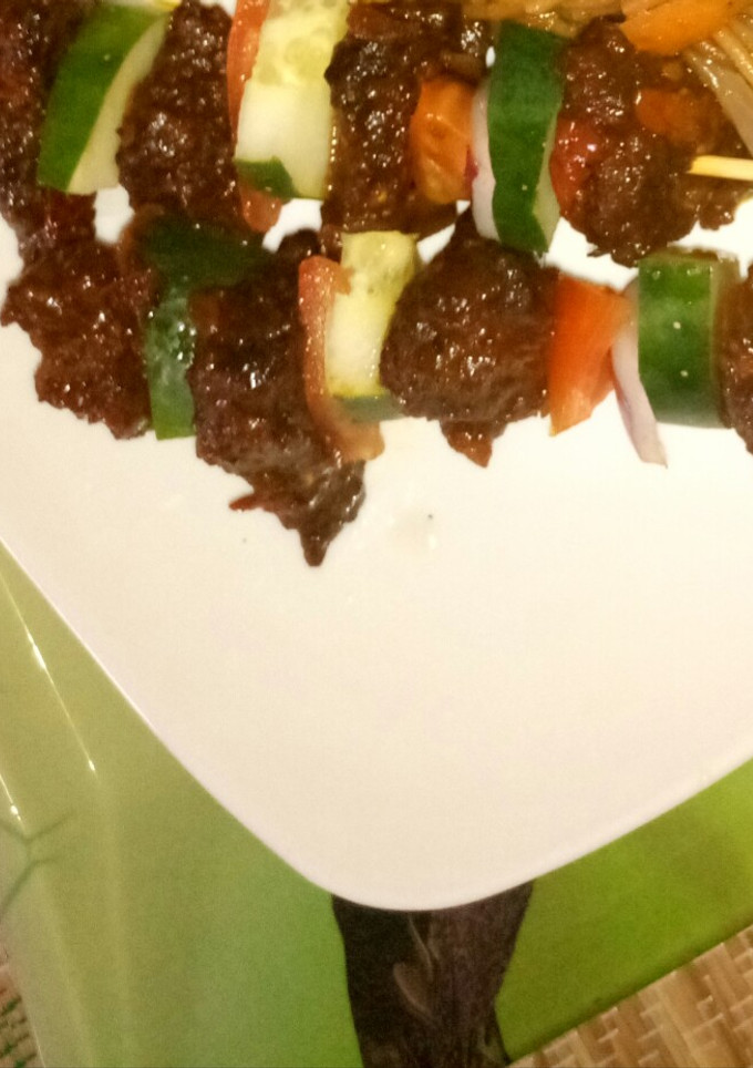 A picture of Beef skewers.