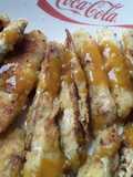 Bastones de berenjena empanizados con sal de miel de panela, ajo y mostaza🤔🤨😊