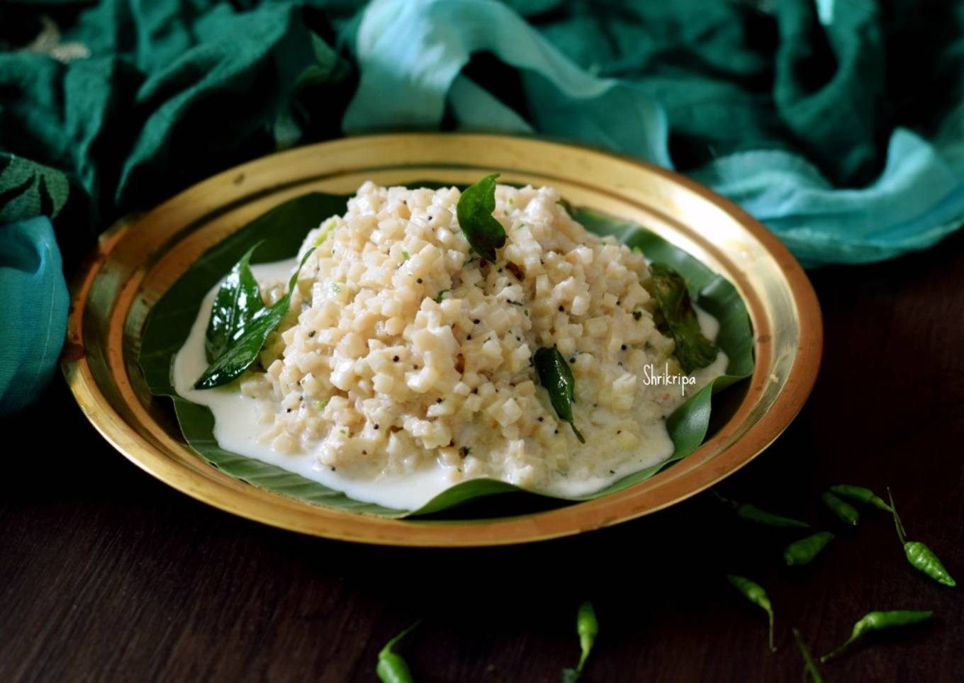 Plantain stem curd curry/ Bale dindina pachadi :