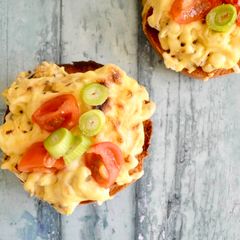 A picture of Egg & Tomato Bagel Melts.