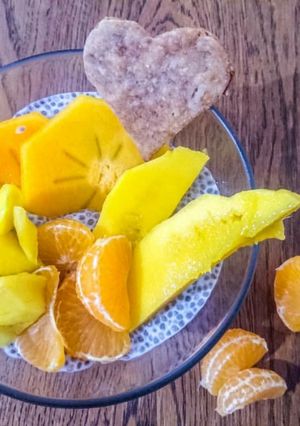 Une photo de Porridge vegan de graines de chia à la noix de coco