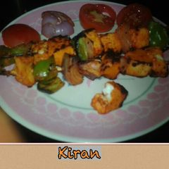 Paneer tikka on tawa A picture of Paneer tikka on tawa.