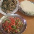 Kachumbari ugali with meat