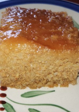 Una foto de Flan manjar y coco
