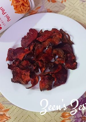 A picture of Air Fryer Beetroot Chips.
