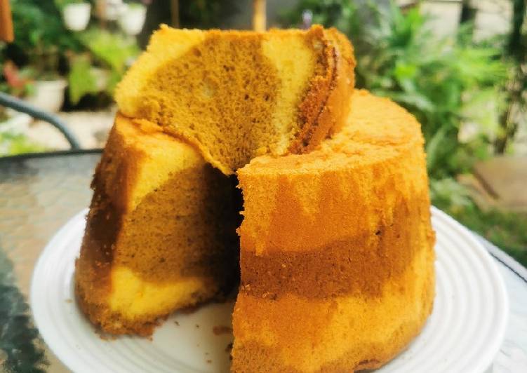 Chiffon marble cake, low calories 👌🏻