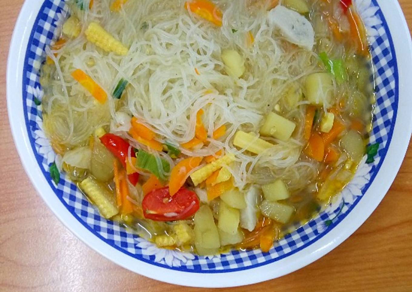 Bihun Rebus dengan Sayuran