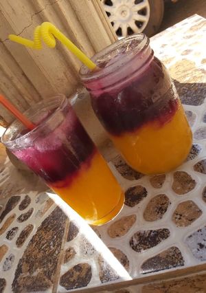 A picture of Beetroot mango juice.