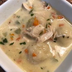 A picture of Chicken and dumplings.