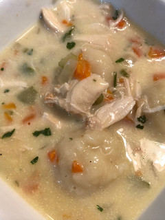 A picture of Chicken and dumplings.