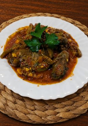 صورة لوصفة كبدة دجاج بصوص طماطم